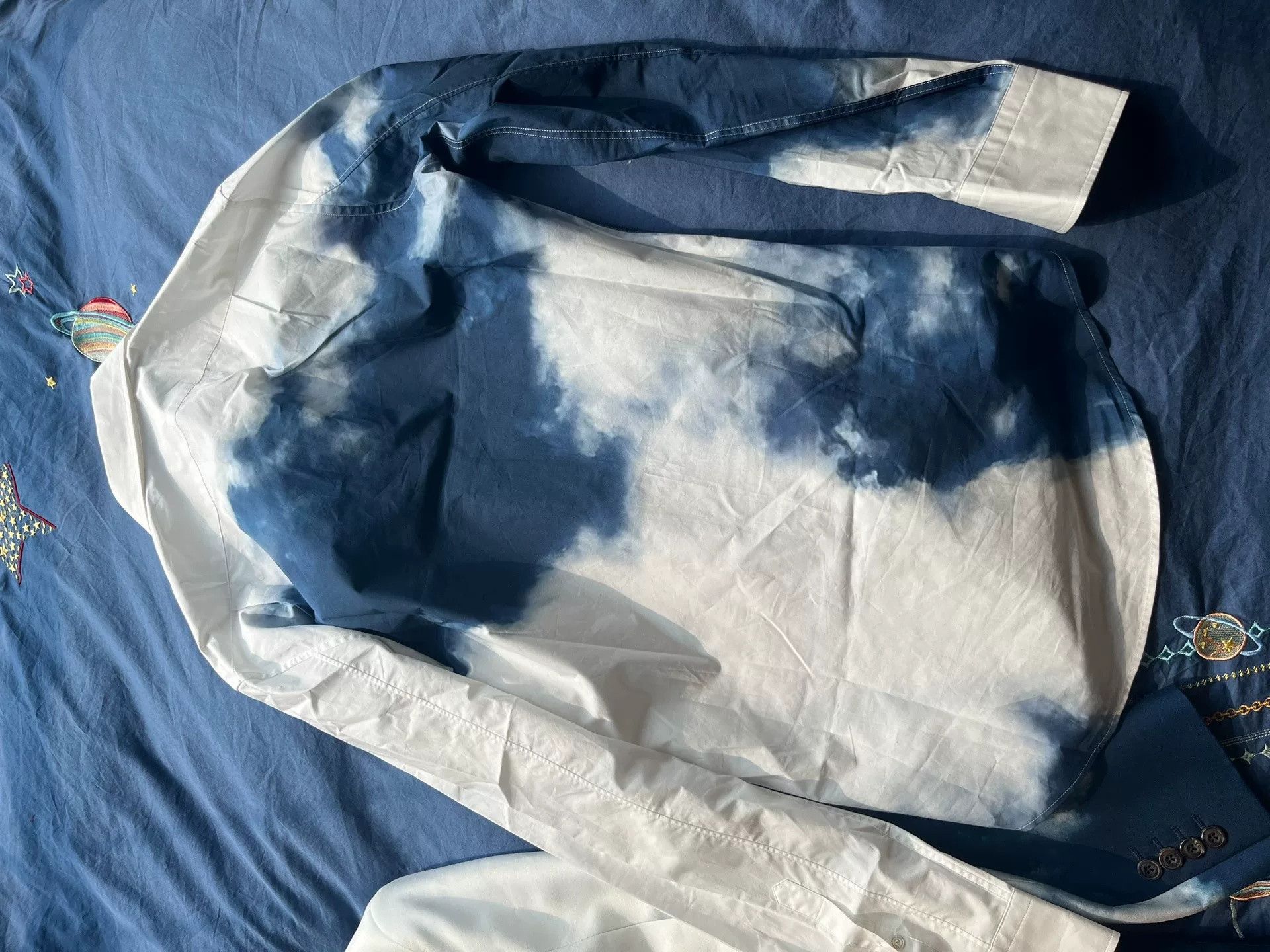 Alexander McQueen Alexander McQueen Blue White Tie-Dye Suit Set Size US S / EU 44-46 / 1 - 7 Thumbnail