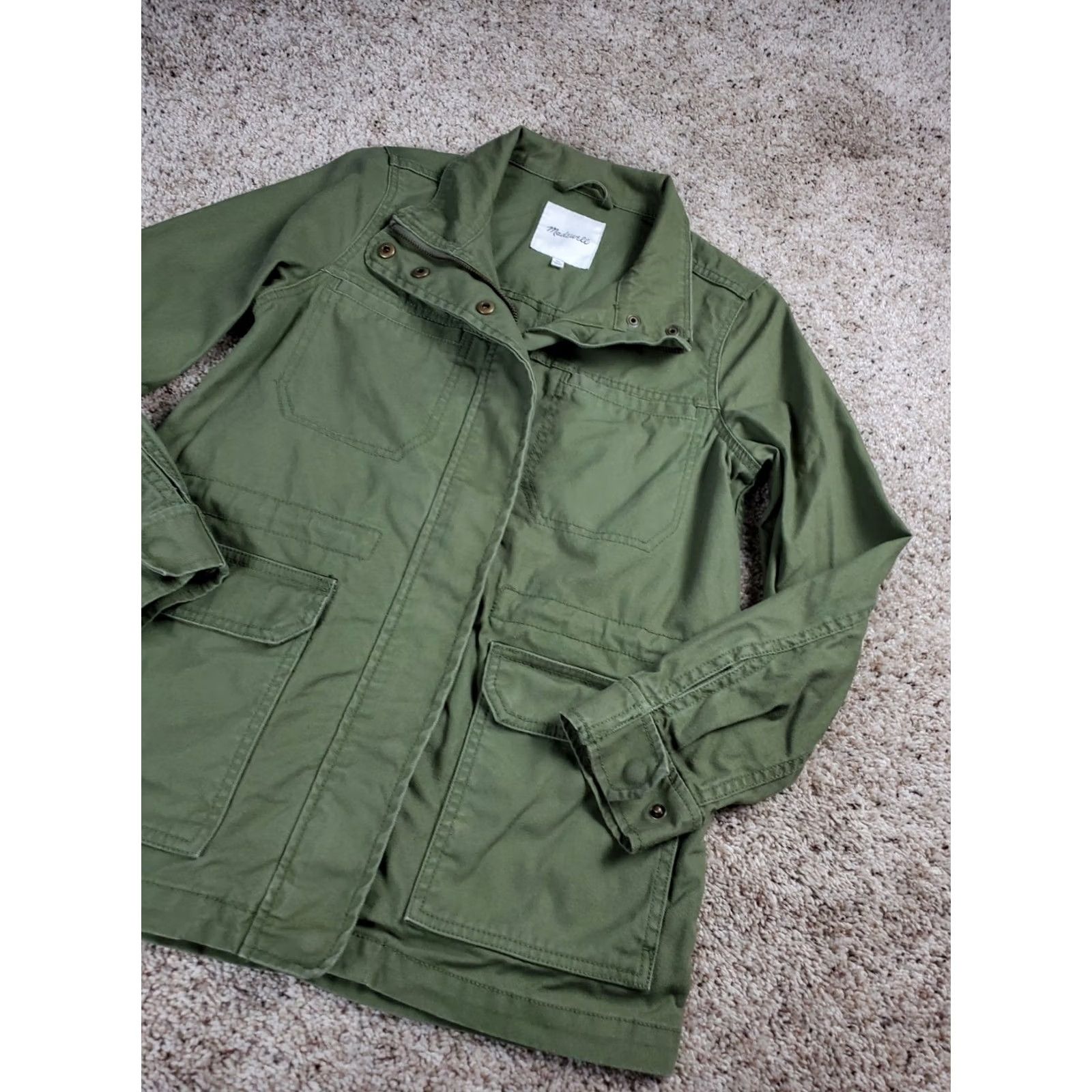 Madewell Madewell Military Jacket XS Womens Green Full Zip Canvas Pockets Army Jacket Size XS / US 0-2 / IT 36-38 - 2 Thumbnail