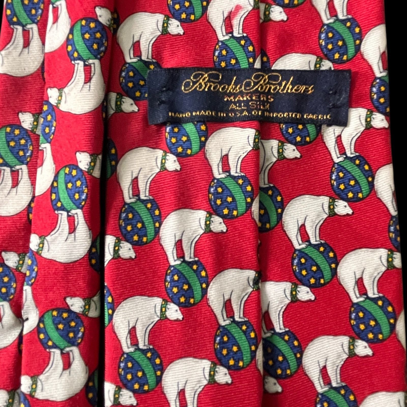 Brooks Brothers Brooks Brothers Silk Tie Red Polar Bears Balls Makers USA Size ONE SIZE - 5 Thumbnail