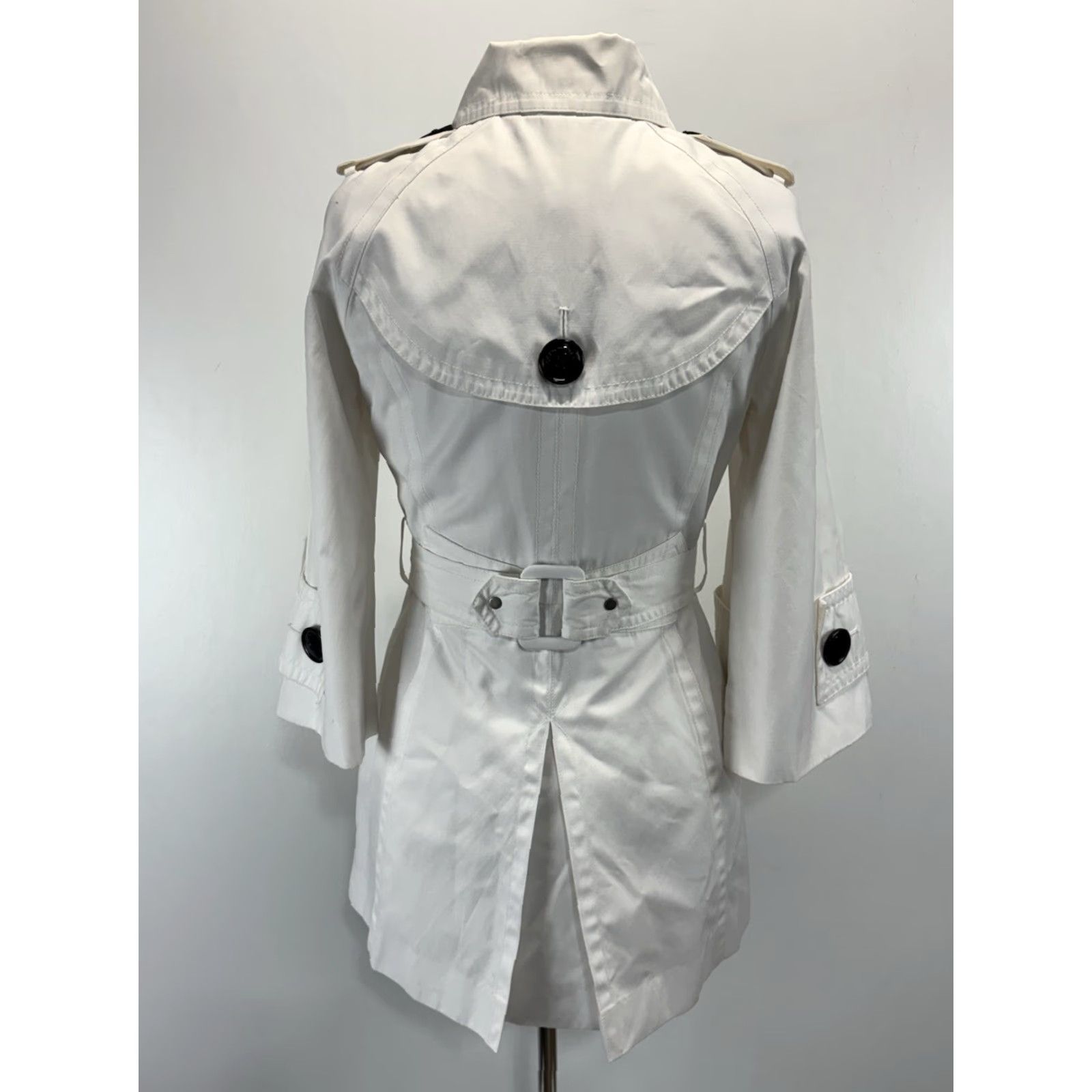 Miss Sixty VINTAGE Miss Sixty Trench Coat Jacket Women’s Medium White Belted Double Breast Y2K Size M / US 6-8 / IT 42-44 - 3 Thumbnail
