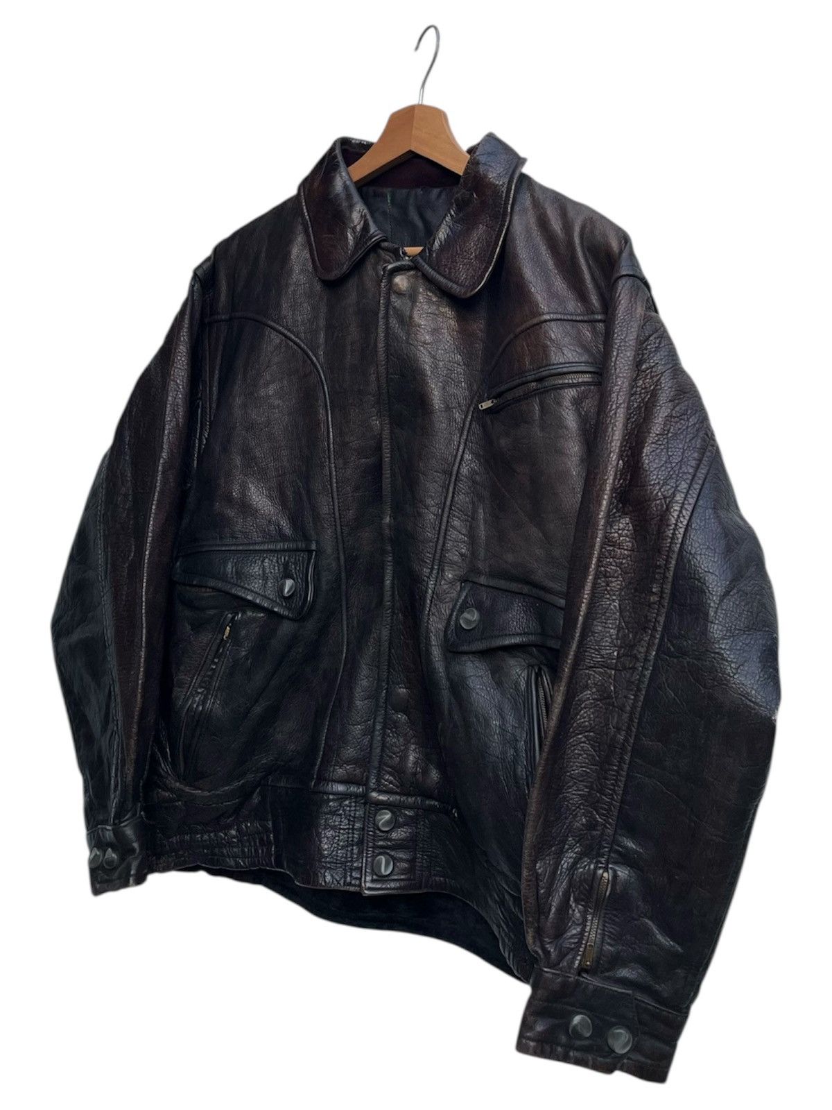 Genuine Leather Vintage Multi-pockets Leather Jacket Size US L / EU 52-54 / 3 - 6 Thumbnail