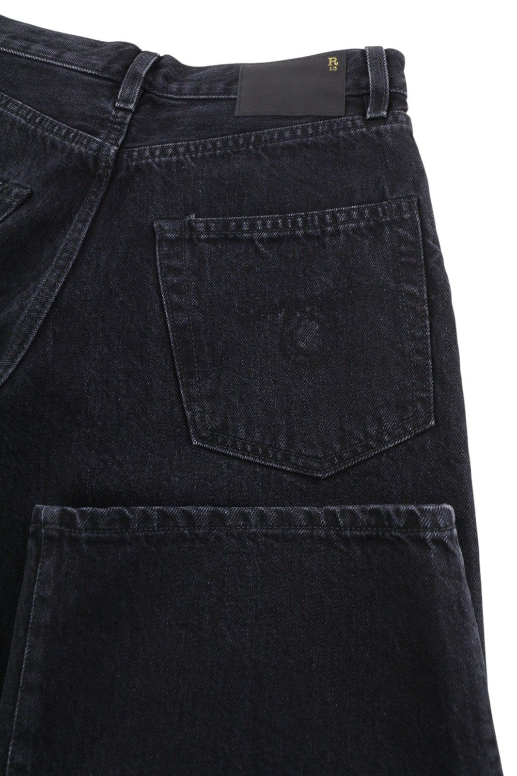 R13 ANKLED D'ARCY 23 Wide Cropped Onix Black 84487 Size 23" - 6 Thumbnail