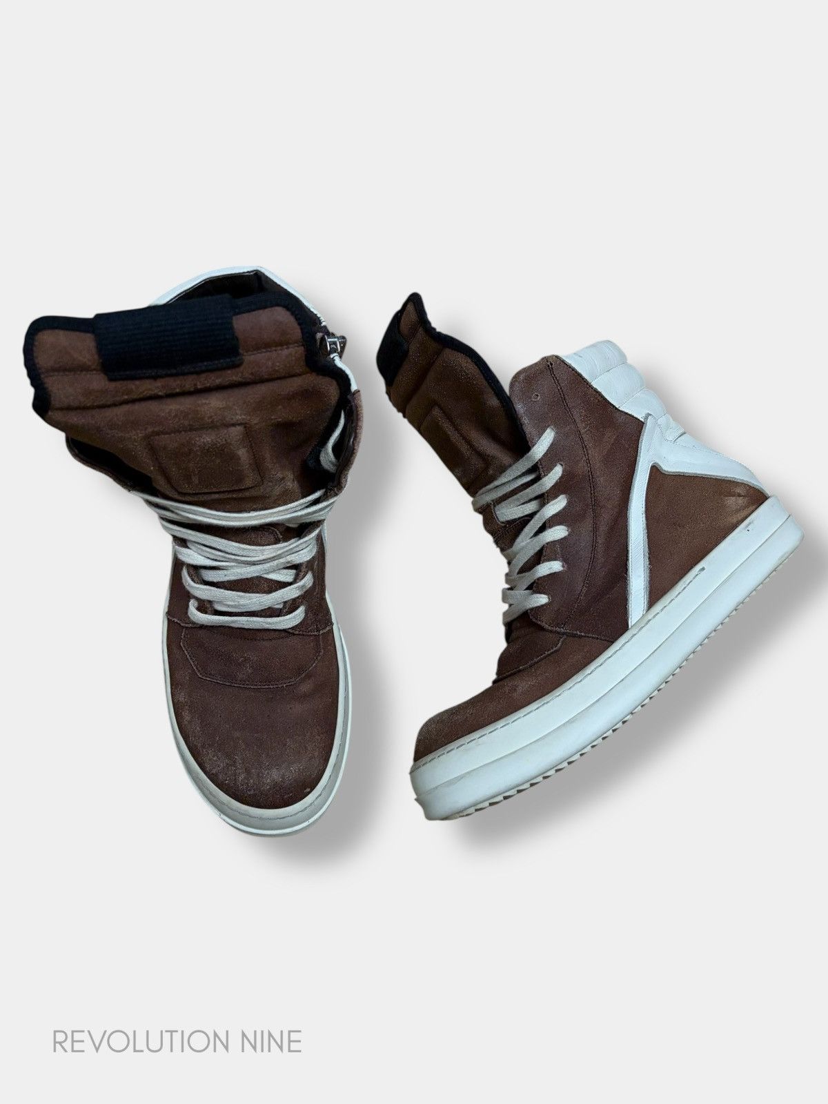Rick Owens Rick Owens FW13 brown suede geobasket Size US 7.5 / EU 40-41 - 3 Thumbnail