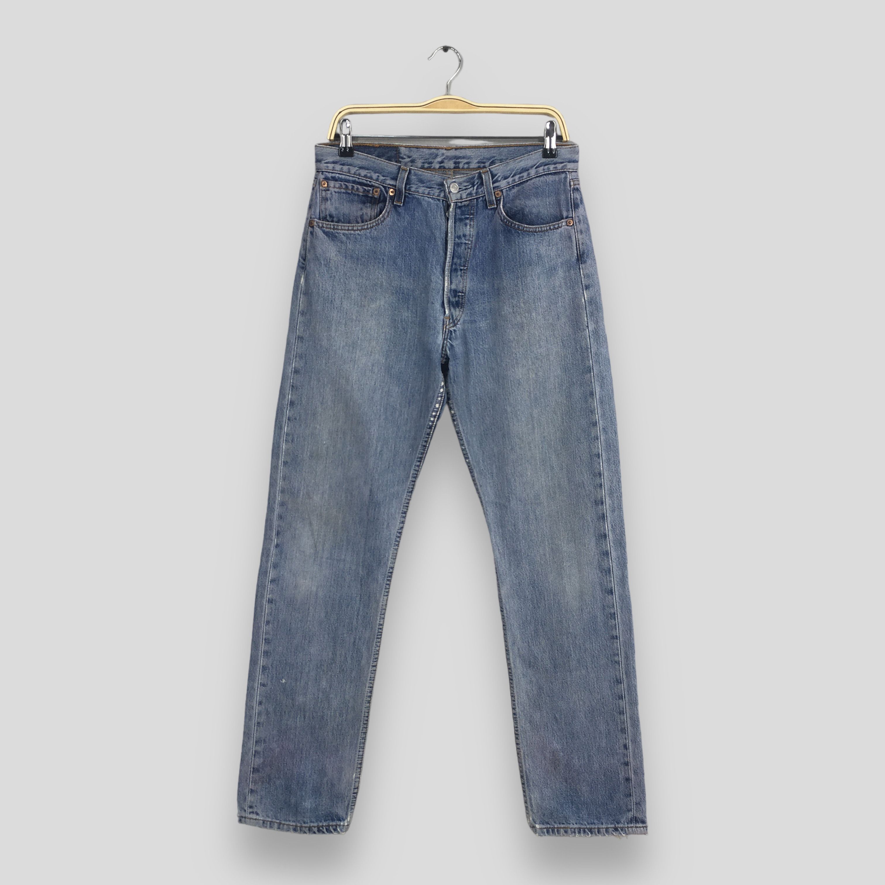 Levi's Size 30x30.5 Vintage 90s Levi's 501 Faded Blue Jeans Size US 30 / EU 46 - 1 Thumbnail
