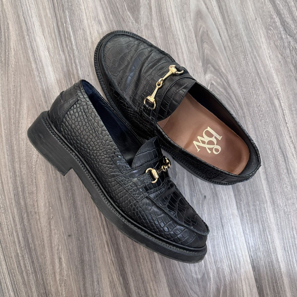 Blackstock & Weber Horse Bit Croc Loafer