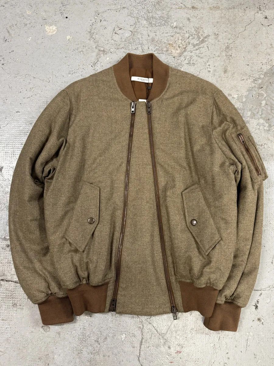 AW2016 Givenchy Podium Camel Asymmetrical Zips Bomber Jacket