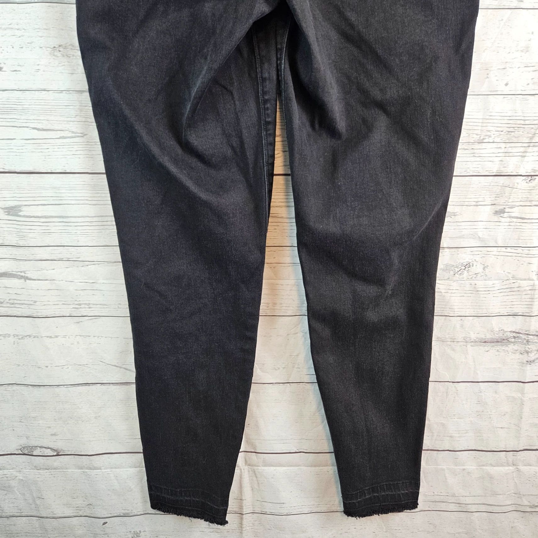 Spanx Spanx Womens Black Distressed Skinny Jeans XL High Rise 27in Inseam Denim Cotton Blend Stretch Womens Jeans Size 40" / US 18 - 5 Thumbnail