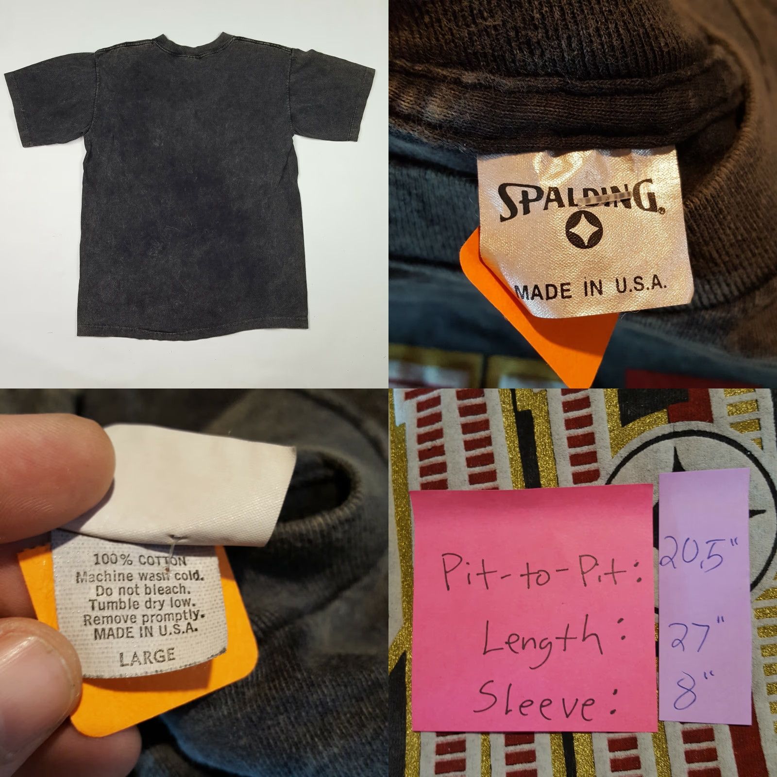 Spalding VINTAGE Spalding Baseball T Shirt Mens Size L Gray Acid Dye Puff Print 90s Retro Sport MLB Shirt Size US L / EU 52-54 / 3 - 8 Thumbnail