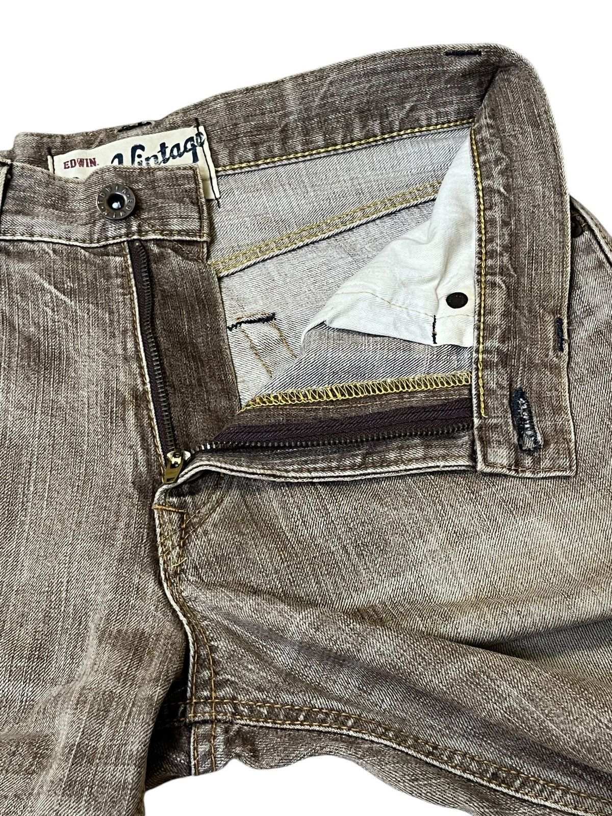 Edwin SICK🔥VINTAGE EDWIN 505V DISTRESSED REDLINE SELVEDGE JEANS Size US 32 / EU 48 - 10 Thumbnail