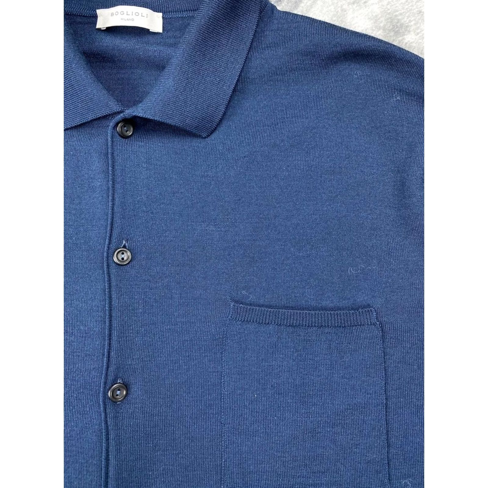 Boglioli Blue Boglioli Polo Long Sleeve Sweater Lana Wool Men Size M Regular Slim Pullover Knitted Knit Buttoned Casual Winter Fall Spring Cardigan? Size US M / EU 48-50 / 2 - 5 Thumbnail