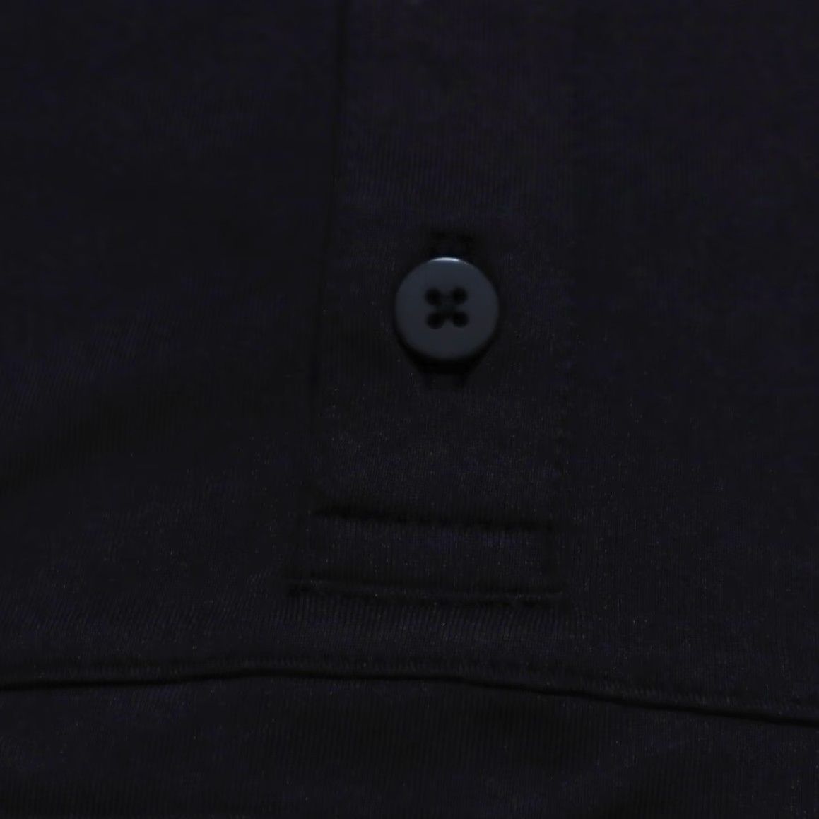 Vintage Matte Grey Polo Shirt Black Men's L Shirt 4 Button High Stretch Polyester Solid Adult Mens Size US L / EU 52-54 / 3 - 6 Thumbnail