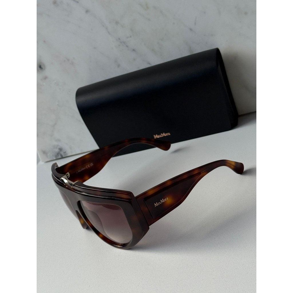 Max Mara NEW Max Mara MM0083 Oversized Sunglasses in Brown Size ONE SIZE - 3 Thumbnail