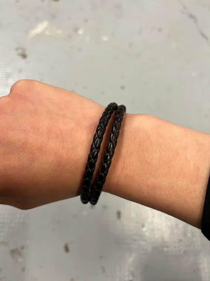 Bottega Veneta Bottega Veneta Brown Leather Braided Charm Bracelet Size ONE SIZE - 3 Thumbnail
