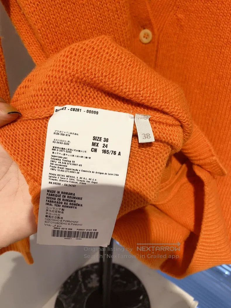 Prada Prada Orange V-neck wool cardigan coat Size XS / US 0-2 / IT 36-38 - 8 Thumbnail