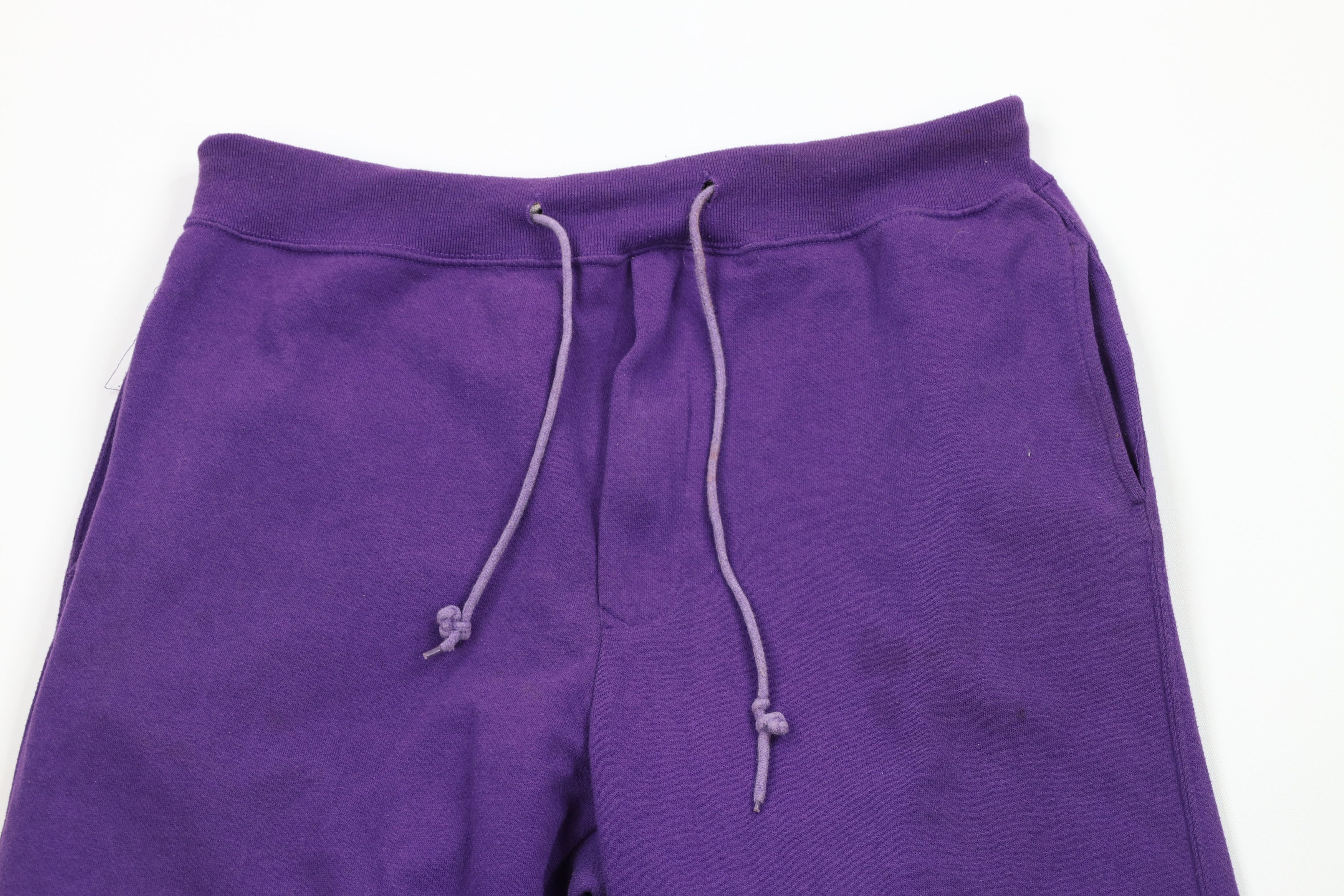 Vintage Vintage 90s Streetwear Distressed Blank Sweatpants Purple Size US 36 / EU 52 - 2 Thumbnail