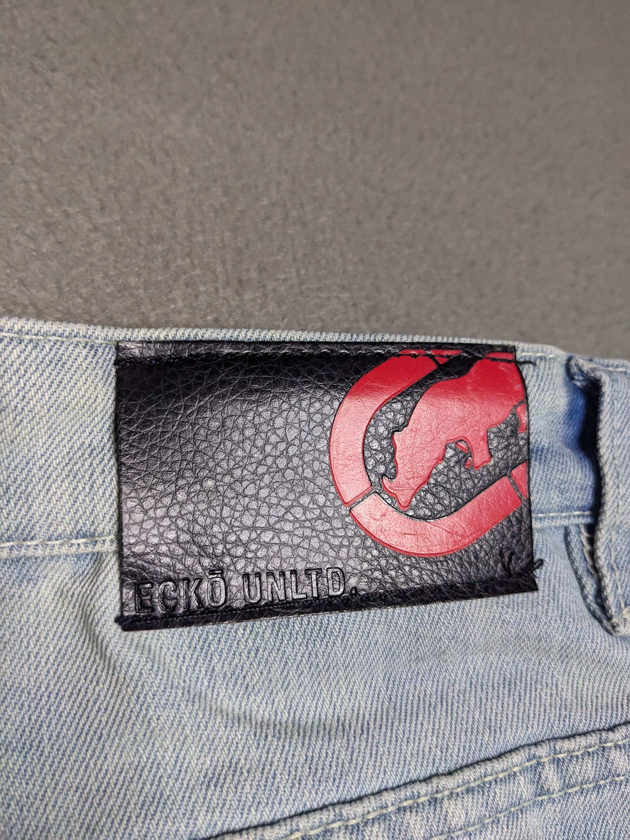Ecko Unltd. VTG Y2K Ecko Unltd Denim Cargo Pants 33x31 Baggy Jeans NWT Size US 33 - 8 Thumbnail