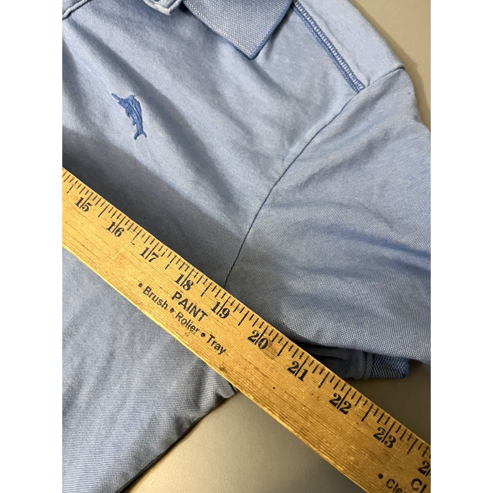 Tommy Bahama Tommy Bahama Polo Shirt Men Blue Solid Cotton Blend Short Sleeve Size M Size US M / EU 48-50 / 2 - 6 Thumbnail