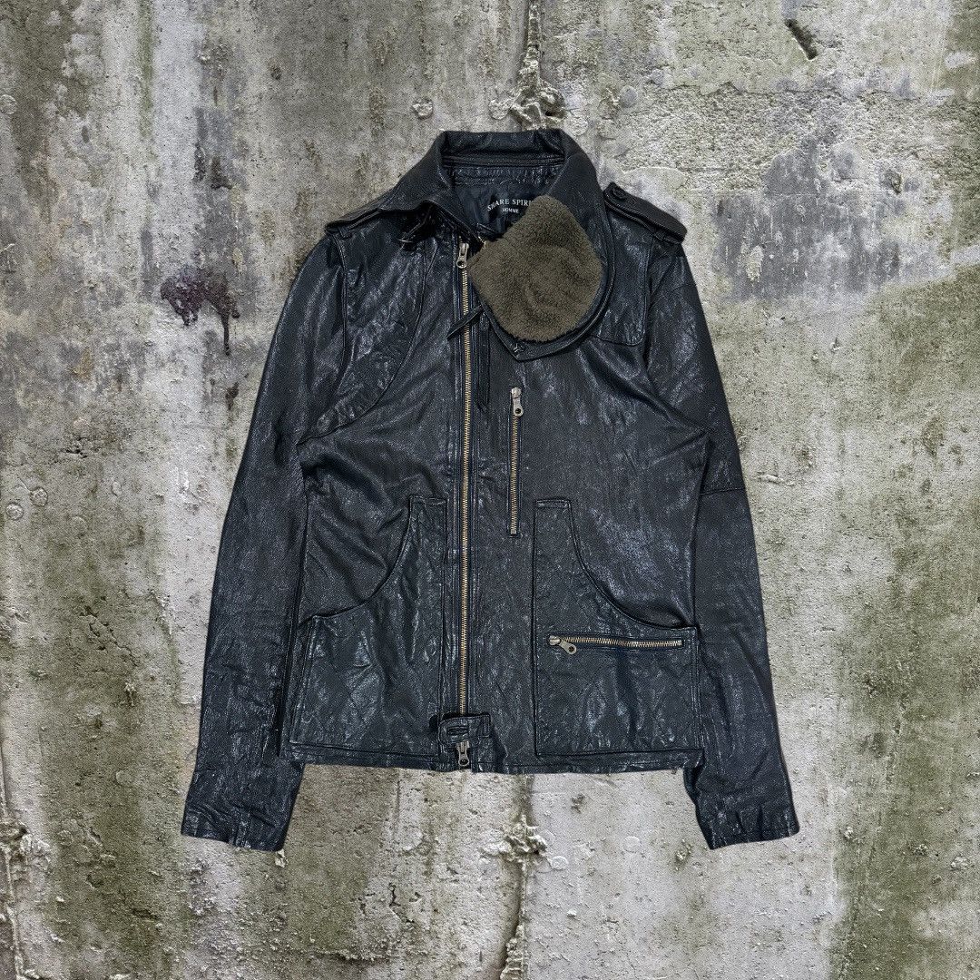 Share Spirit Homme Share spirit gas mask leather jacket | Grailed