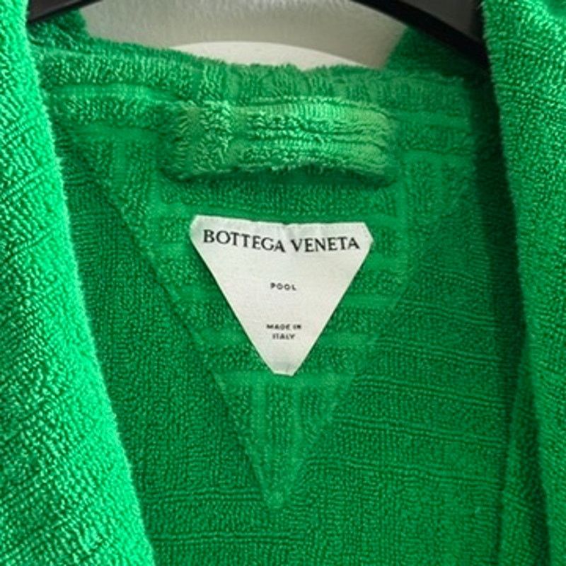 Bottega Veneta $750 Grass Green Intreccio Pattern Cotton Bathrobe Size ONE SIZE - 4 Thumbnail