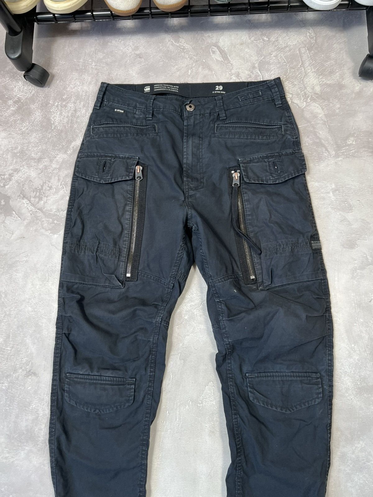 Carhartt Vintage G Star Raw Distressed Zip Cargo Pants Size US 29 - 3 Thumbnail