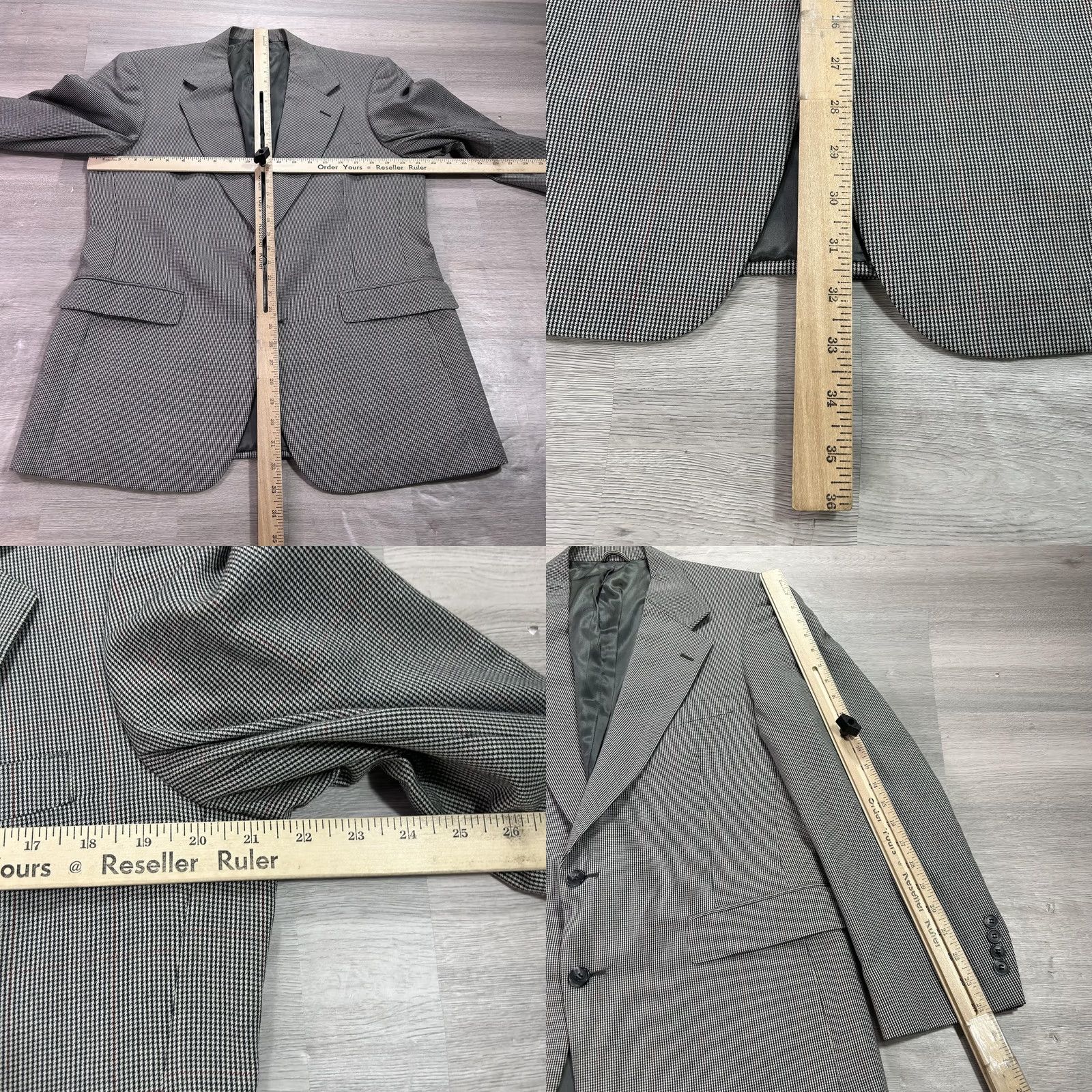 Stafford Stafford Executive 2 Piece Wool Suit Gray Check #41R Jacket 34x31 Pants 2 Piece Mens Regular Casual Formal Wedding Business Size 42R - 8 Thumbnail