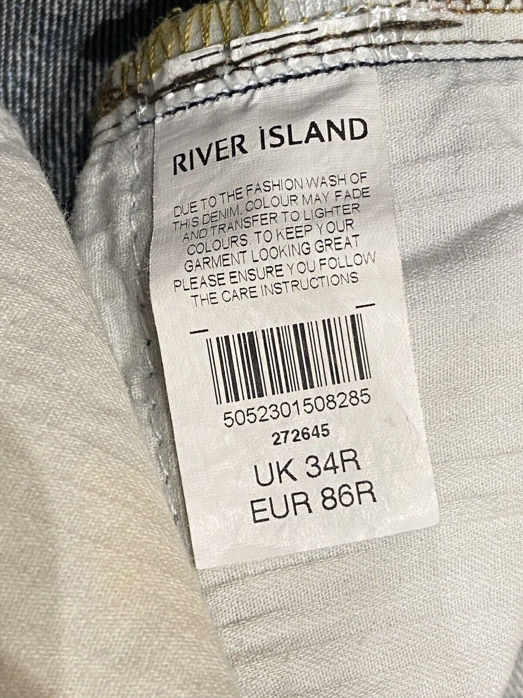 River Island River Island Man Acid Wash Skinny Stretch Slim Jeans 34/32 Size US 34 / EU 50 - 13 Thumbnail