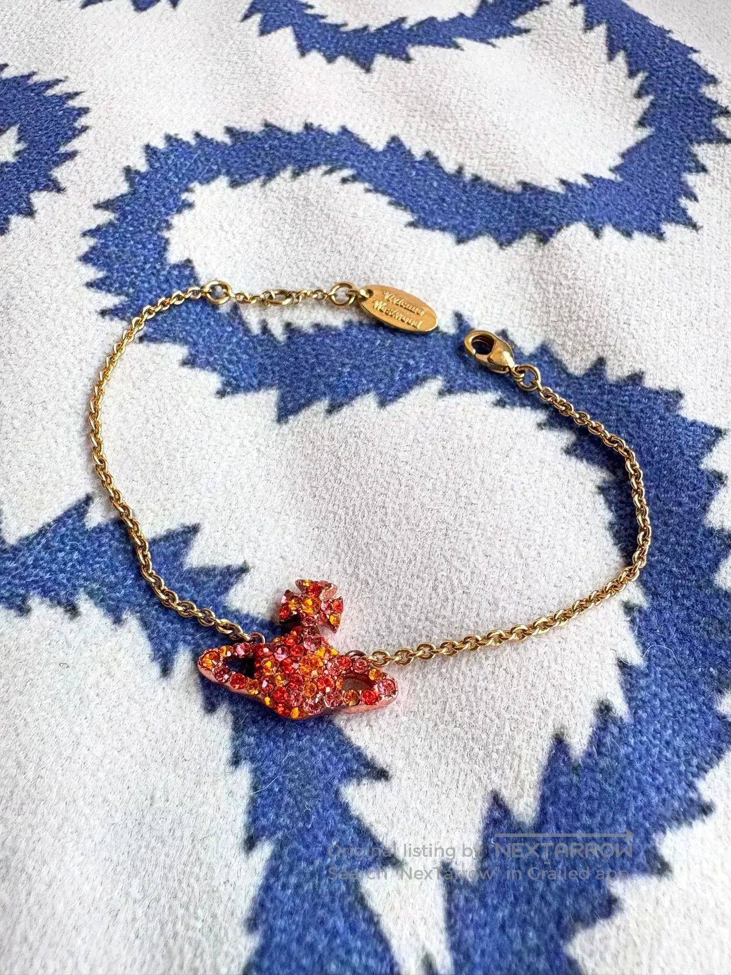 Vivienne Westwood Vivienne Westwood Orange Crystal Saturn Bracelet. Size ONE SIZE - 1 Thumbnail