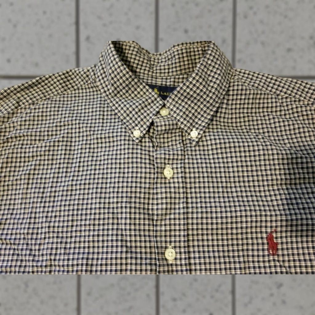 Polo Ralph Lauren Polo Ralph Lauren Shirt Mens L Dress Navy Button Cotton Size 42R - 1 Thumbnail