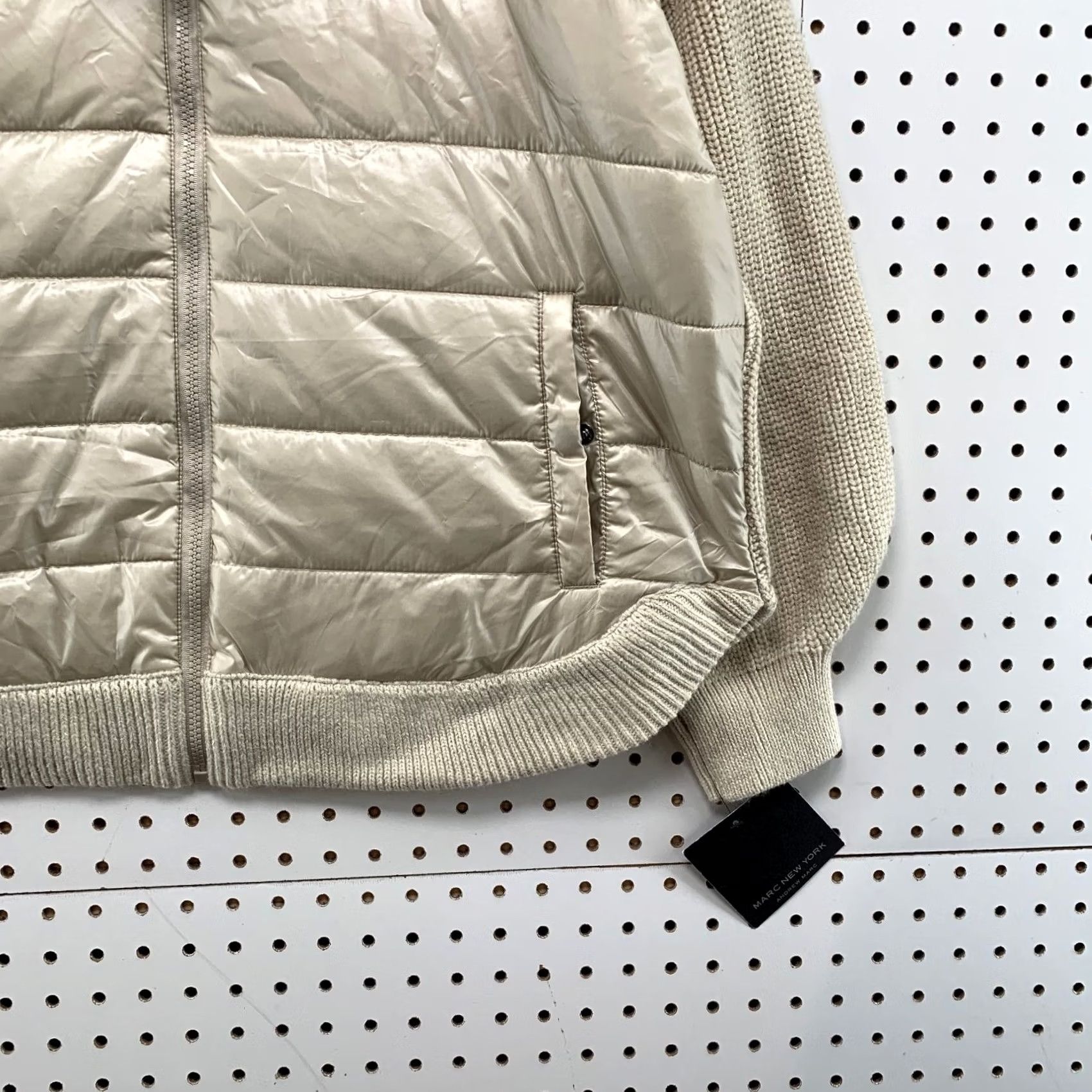Vintage Marc New York Puffer Jacket Womens XL Beige Knit Collar Sleeves NWT Size XL / US 12-14 / IT 48-50 - 7 Thumbnail