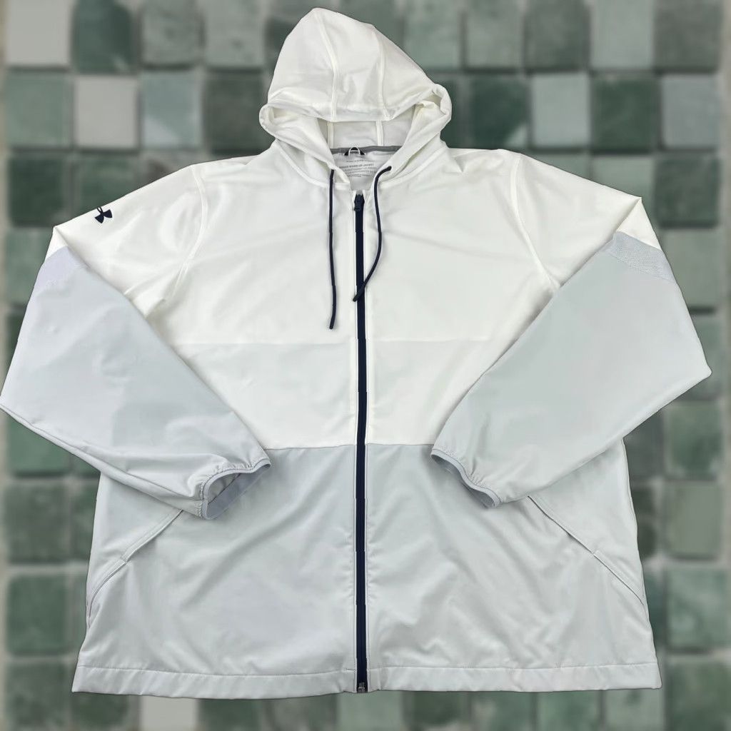 Under Armour Under Armour UA Squad Warm Up Jacket Men 2XL White ColorBlock Full Zip Hood Jacket Size US XXL / EU 58 / 5 - 1 Thumbnail