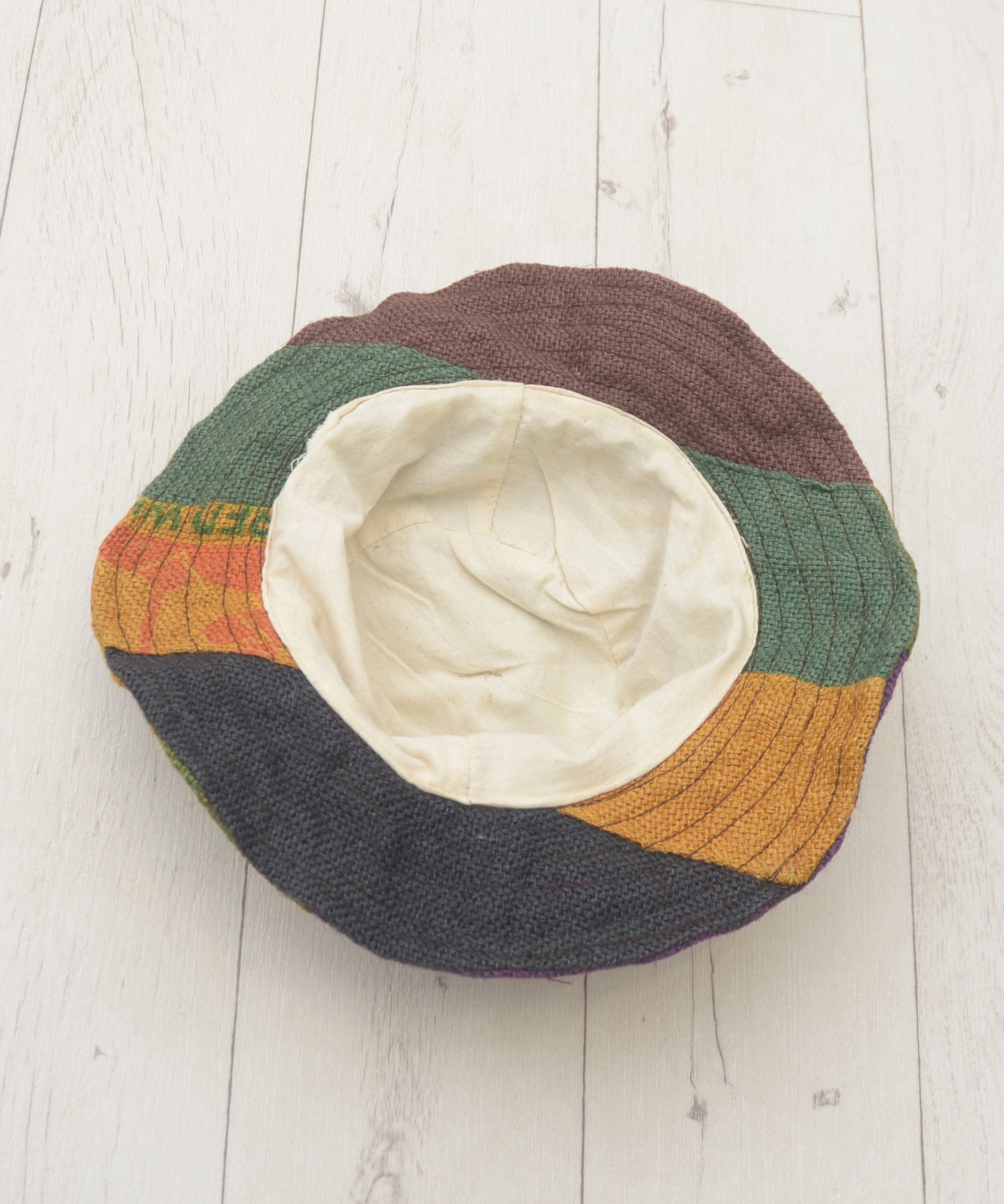 Handmade × Vintage Unisex Handcrafted Patchwork Bucket Hat Fishman Hemp Size ONE SIZE - 7 Thumbnail