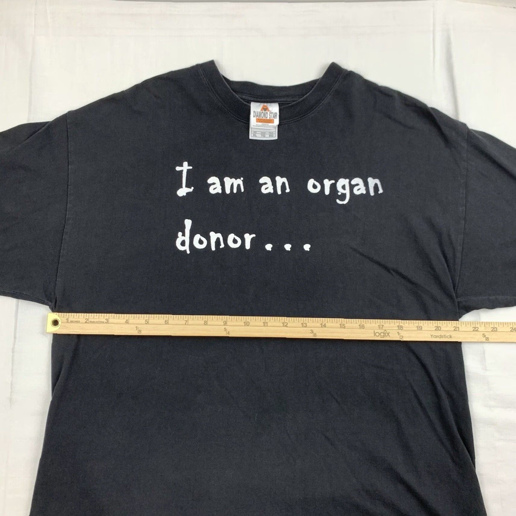 Vintage VINTAGE Diamond Star Jesus Shirt Adult XL Black I Am An Organ Donor Gave Heart To Jesus 90s Concert Mens XL Size US XL / EU 56 / 4 - 6 Thumbnail