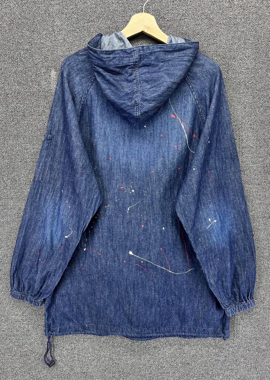 Vintage Vintage Blue B Hoodie Japanese Denim Anorak Size US L / EU 52-54 / 3 - 9 Thumbnail