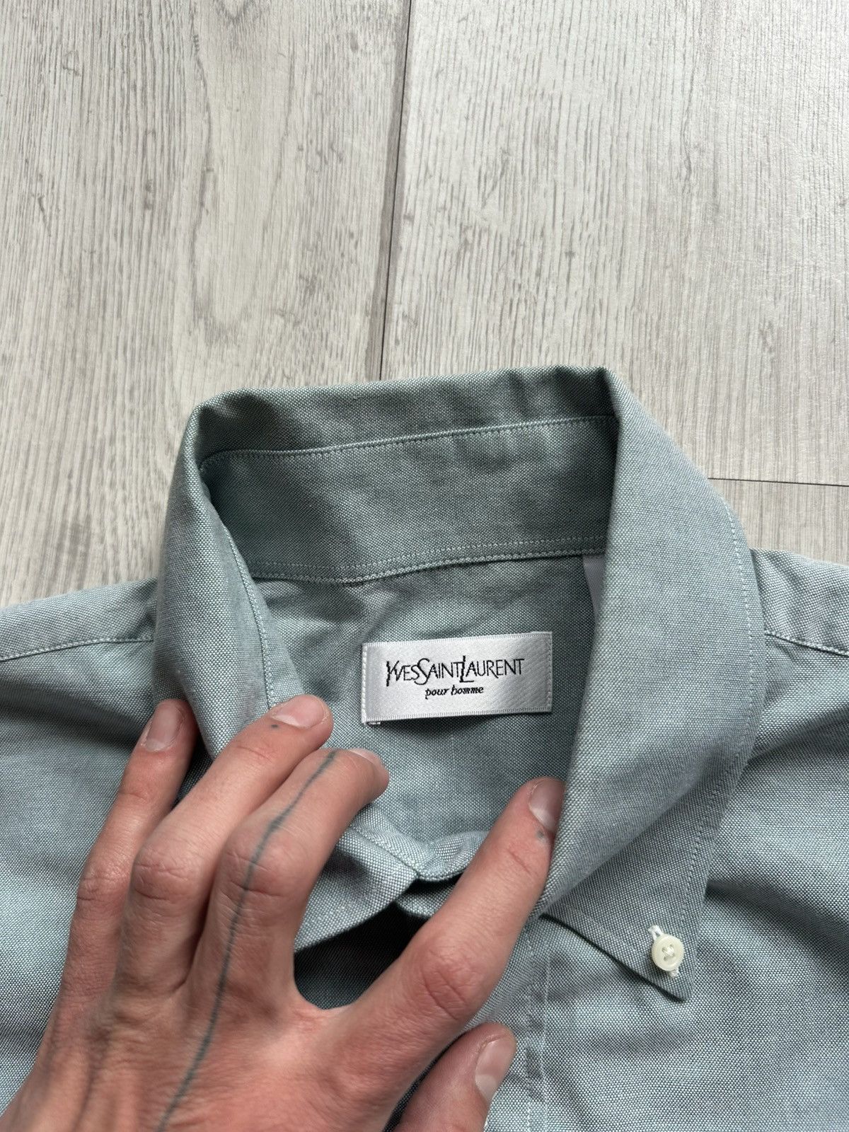 Yves Saint Laurent Vintage Yves Saint Laurent YSL Shirt Button Up Size US XL / EU 56 / 4 - 4 Thumbnail