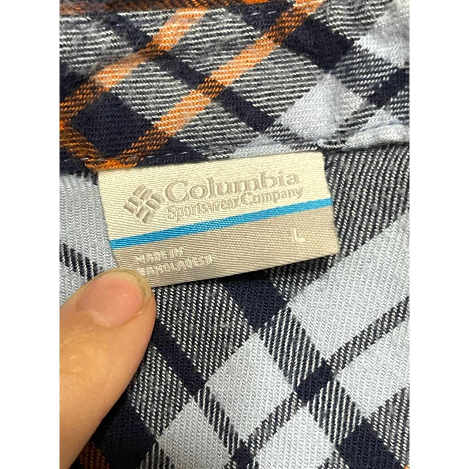 Vintage Columbia Shirt, Women's Size Large, Plaid, Button-Up, Long Sleeve, Orange, Blue, Casual, Fall, Spring, Summer, Regular Fit, Womens, Colu m bia Shirt Size L / US 10 / IT 46 - 7 Thumbnail