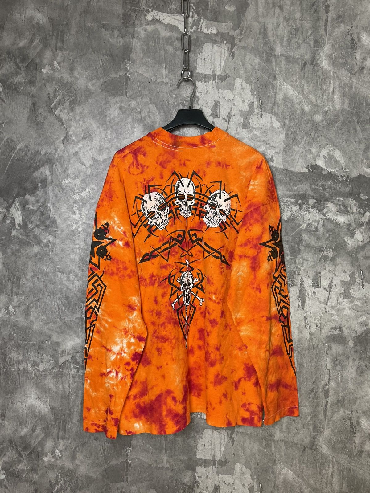Vintage Y2K Crazy skull Printed longsleeve All Over Rare Size US L / EU 52-54 / 3 - 2 Thumbnail