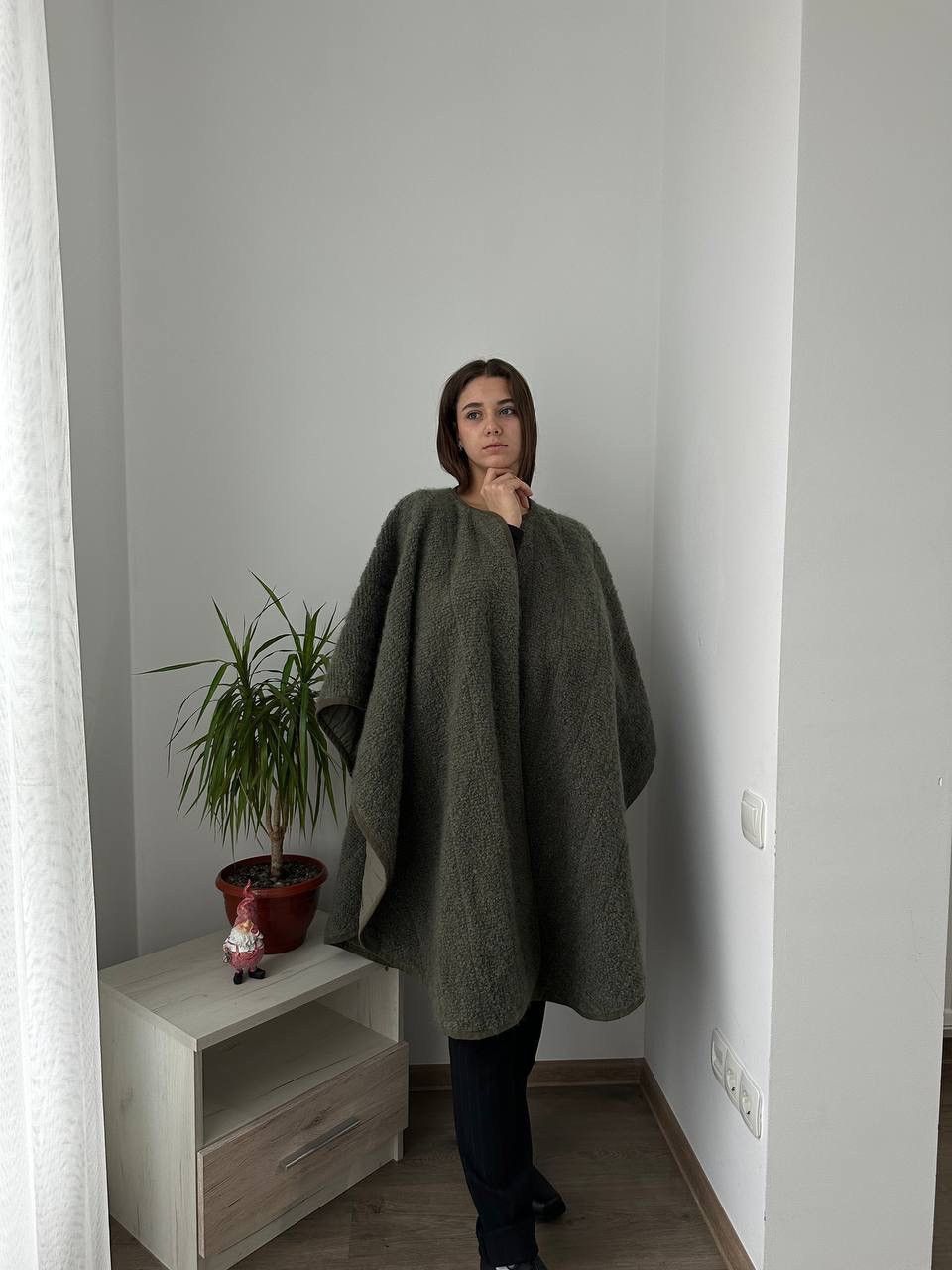 Escada × Vintage Vintage Escada Poncho Green Wool Mohair Big Logo Cardigan Size L / US 10 / IT 46 - 16 Thumbnail