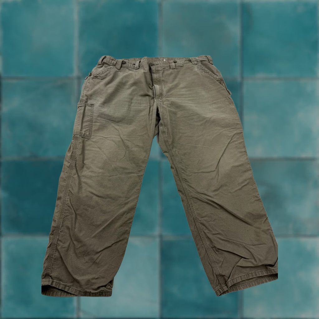 Carhartt Carhartt Pants Mens 48x28 Relaxed Fit Brown Canvas Carpenter Utility Workwear Size US 32 / EU 48 - 1 Thumbnail