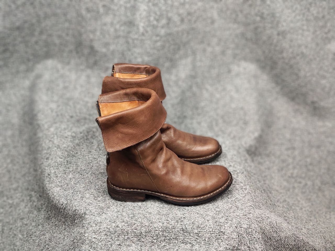 Fiorentini + Baker Fiorentini + Baker Design Ella Brown Leather Ankle Zip Boots Size US 5 / IT 35 - 2 Thumbnail