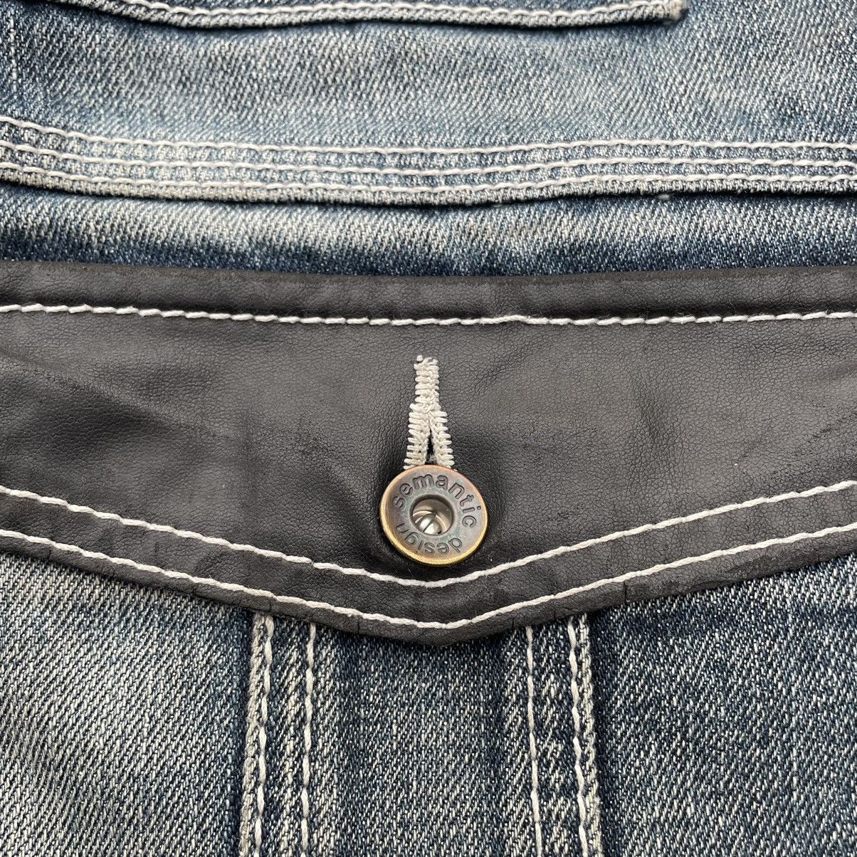 semanticdesign 🇯🇵 SEMANTIC DESIGN LEATHER POCKET WASHED DENIM PANTS Size US 29 - 12 Thumbnail
