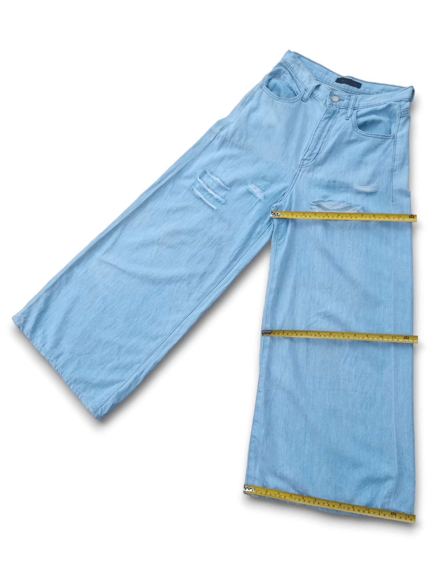 Japanese Brand × Uniqlo Vintage Japanese Uniqlo Wide Leg Baggy Flare Jeans 24x26 Size 24" / US 00 / IT 34 - 11 Thumbnail