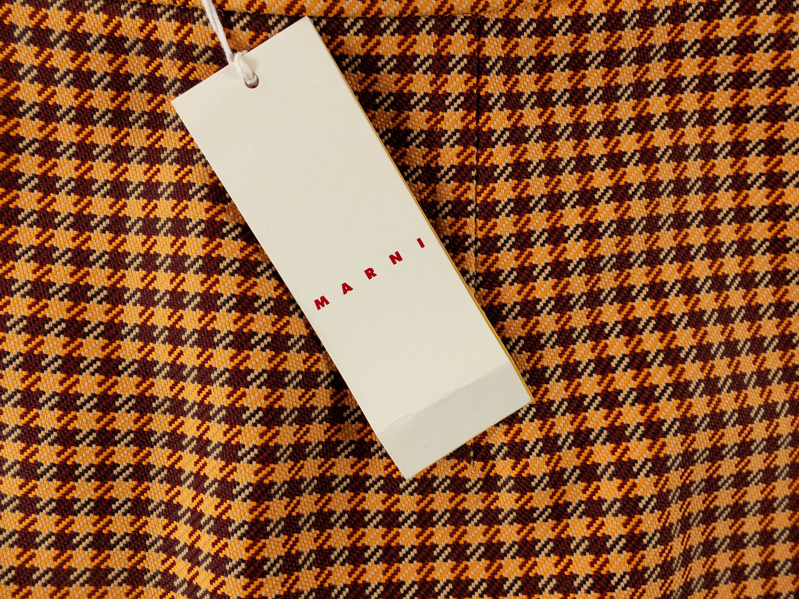 Marni MARNI orange houndstooth mini tweed skirt Size 6 US / 42 IT Size 28" / US 6 / IT 42 - 6 Thumbnail