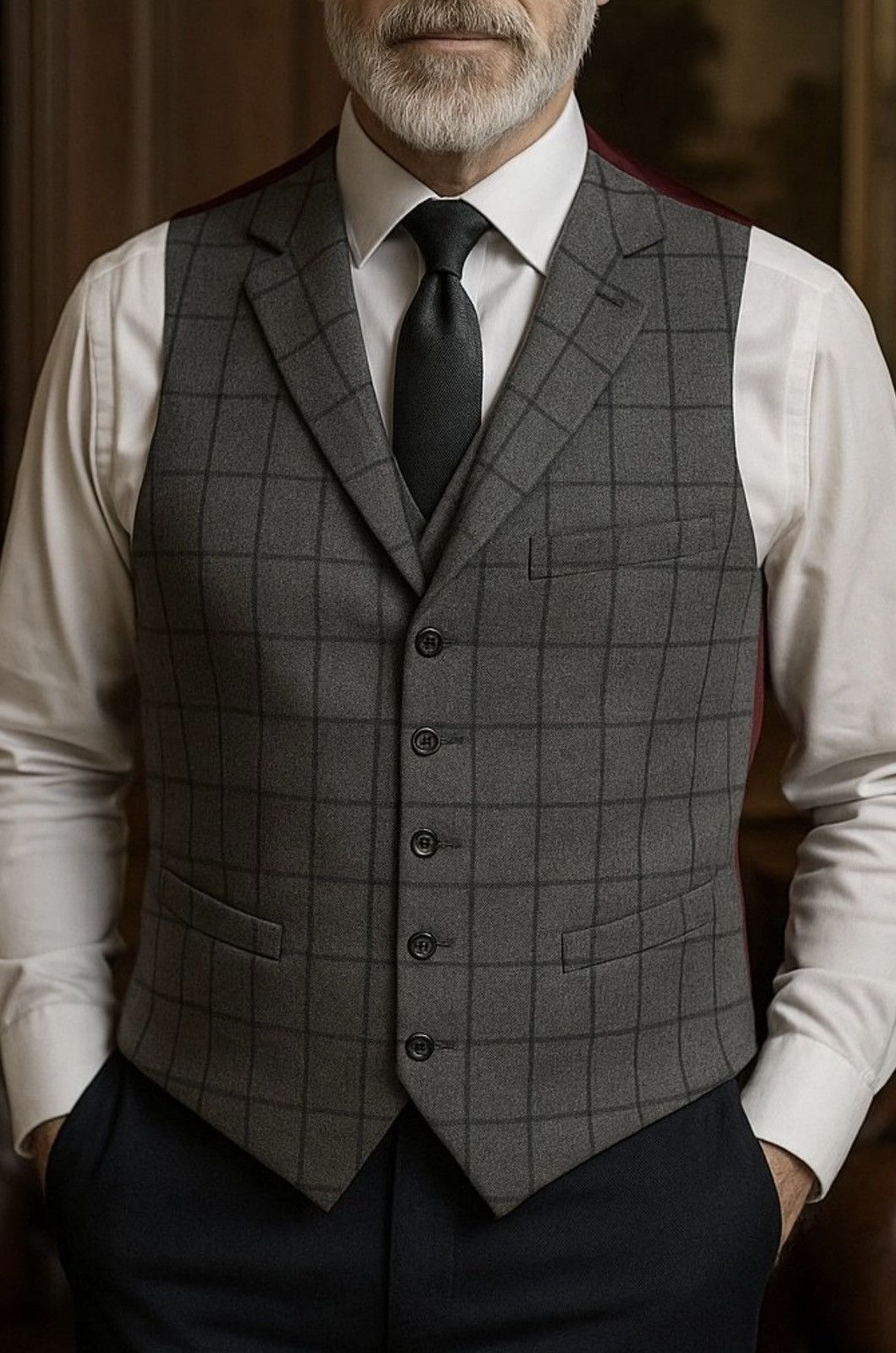 Hardy Amies Elegant Waistcoat - Savile Row London 30% wool 30% rayon Size 42R - 1 Thumbnail