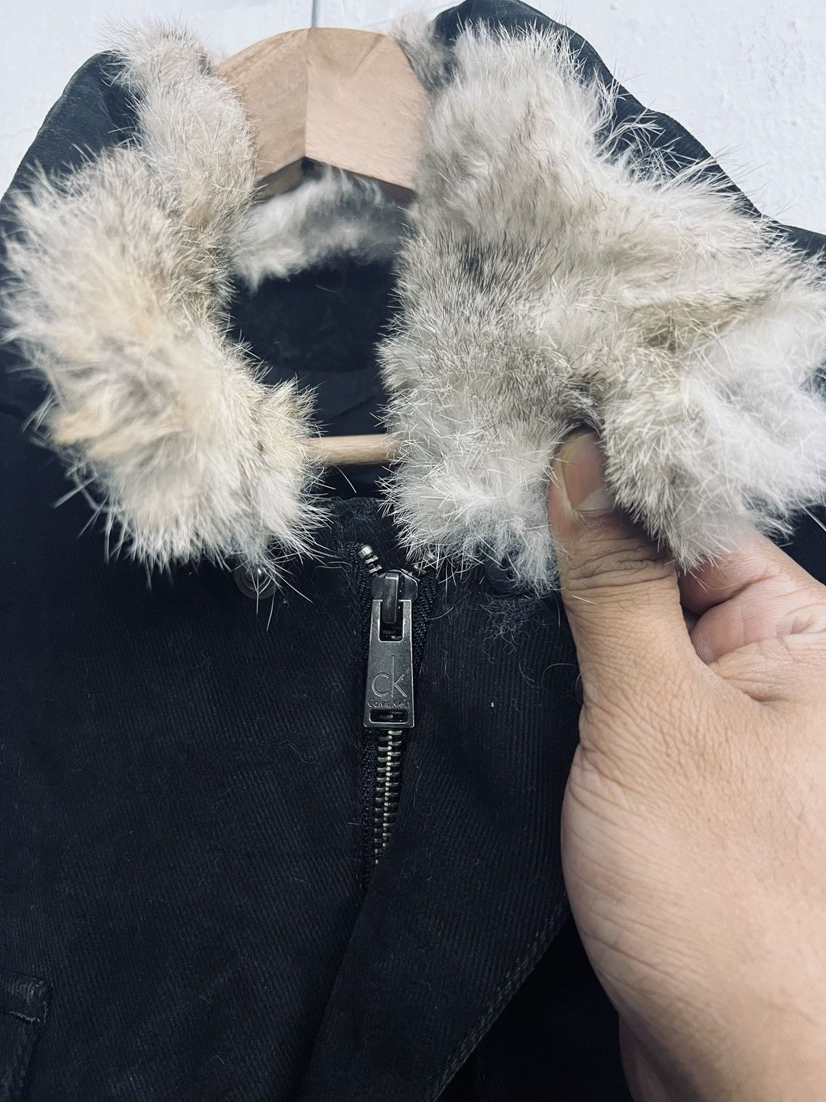 Calvin Klein × Calvin Klein 205W39NYC Vintage Calvin Klein Denim Chore Fur Jacket Size US M / EU 48-50 / 2 - 7 Thumbnail
