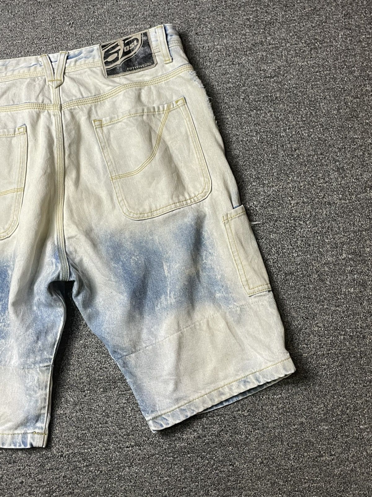 Japanese Brand × Vintage FIFTYFIVEDSL Blue Acid Wash Short Jeans (104) Size US 31 - 13 Thumbnail