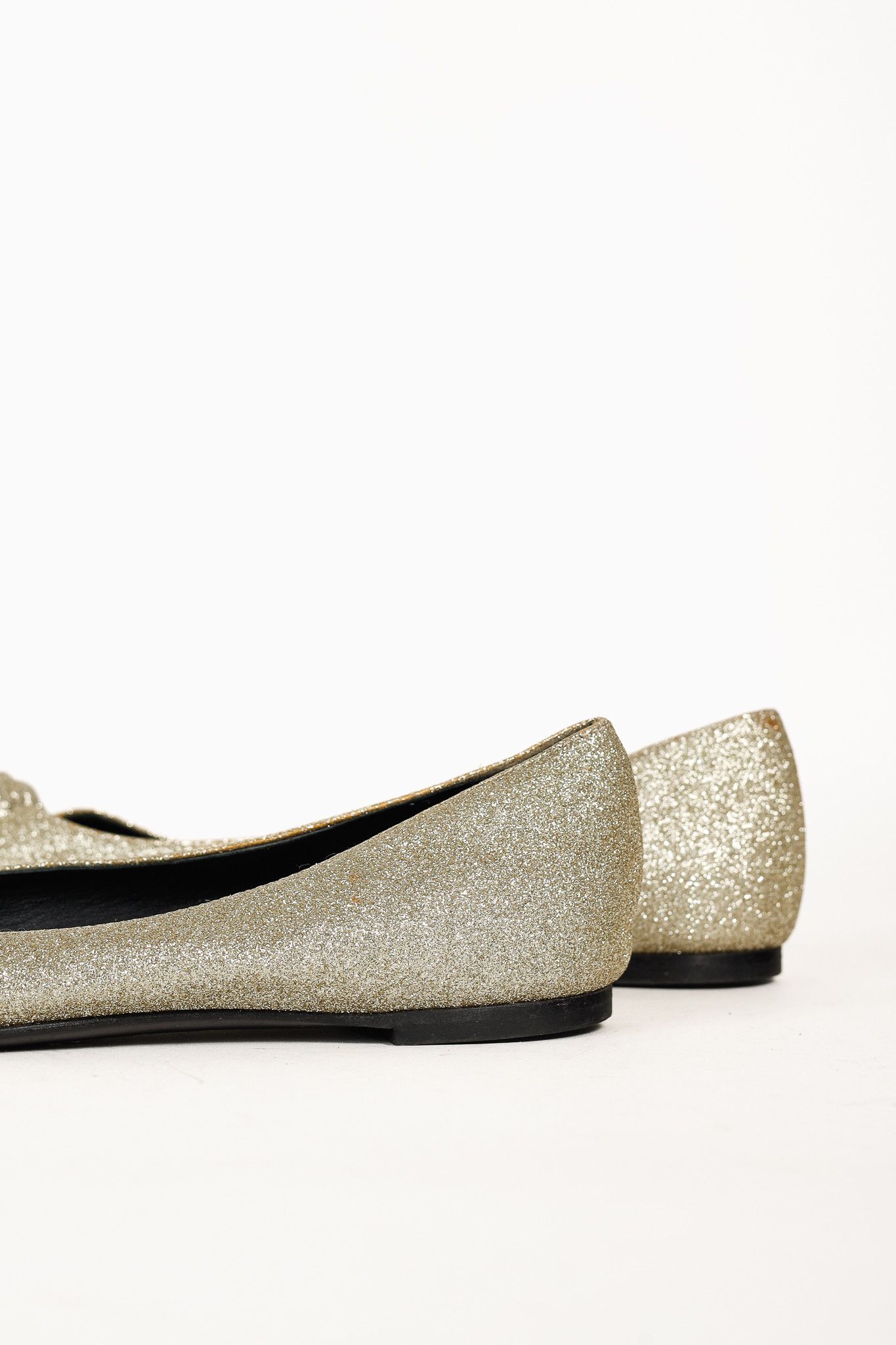 Versace Versace Palazzo Gold Medusa Glitter Pointed-Toe Flats Size US 5.5 / IT 35.5 - 9 Thumbnail
