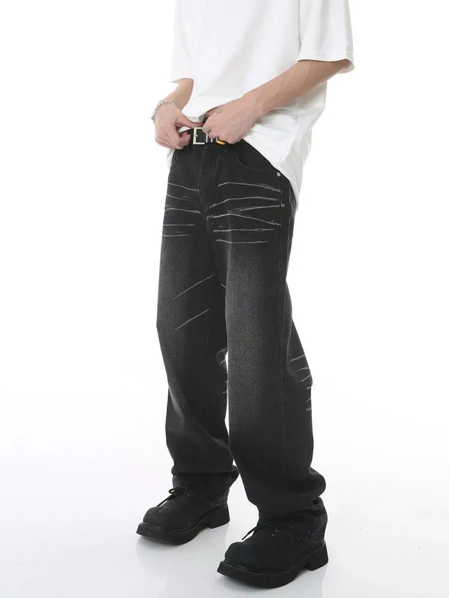 Japanese Brand Retro loose straight leg wide leg jeans Size US 32 / EU 48 - 2 Thumbnail