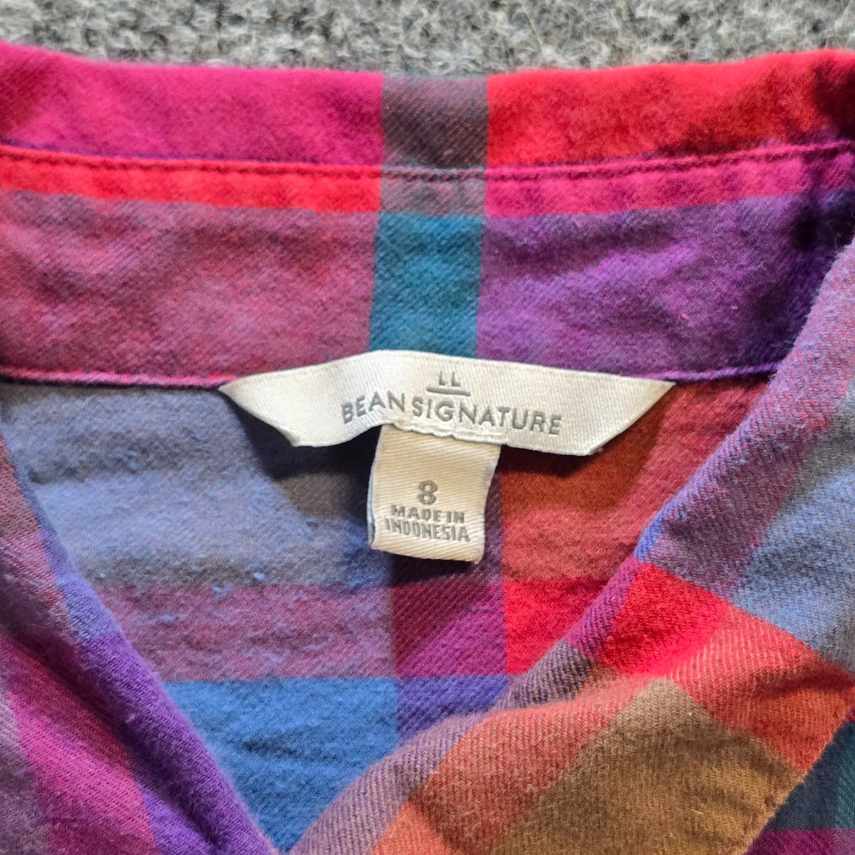 Vintage LL Bean Signature Top Womens Size 8 Pink Purple Plaid Flannel Button Up Casual Size M / US 6-8 / IT 42-44 - 3 Thumbnail