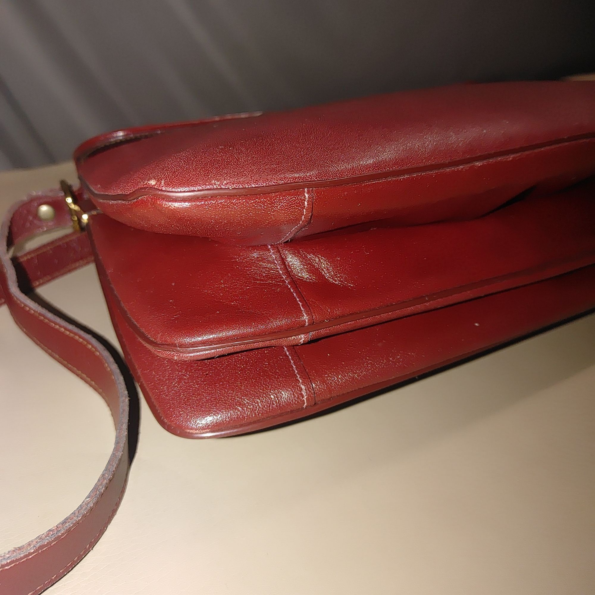 Other Etra Burgundy Leather Shoulder Bag Vintage Flap Closure Adju Size ONE SIZE - 11 Thumbnail