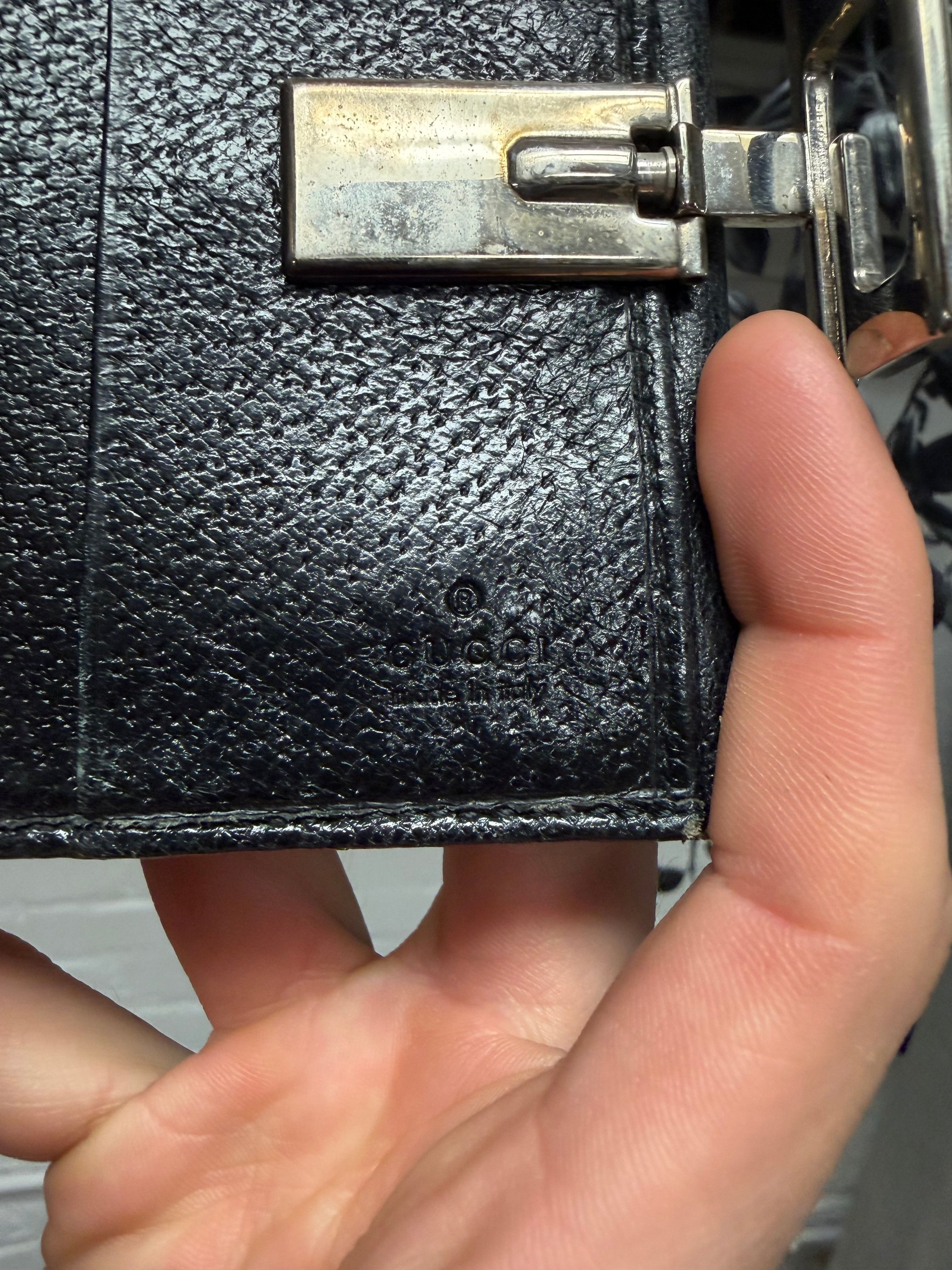 Gucci Gucci by Tom Ford ‘G-Clasp’ Pebbled Black Leather Bifold Wallet Size ONE SIZE - 4 Thumbnail